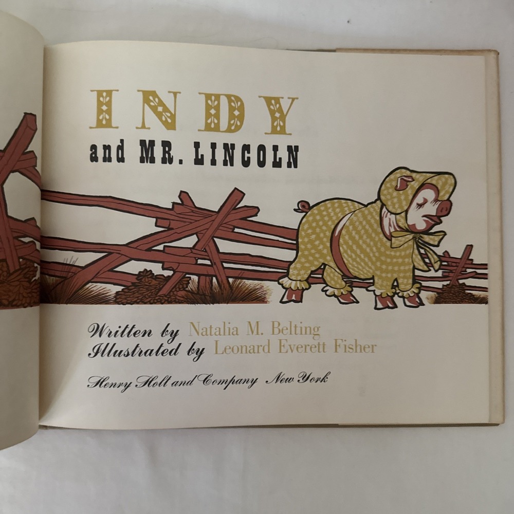 Vintage 60s Indy and Mr. Lincoln by Natalia M. Belting Children's Hardcover Book - Picture 4 of 10